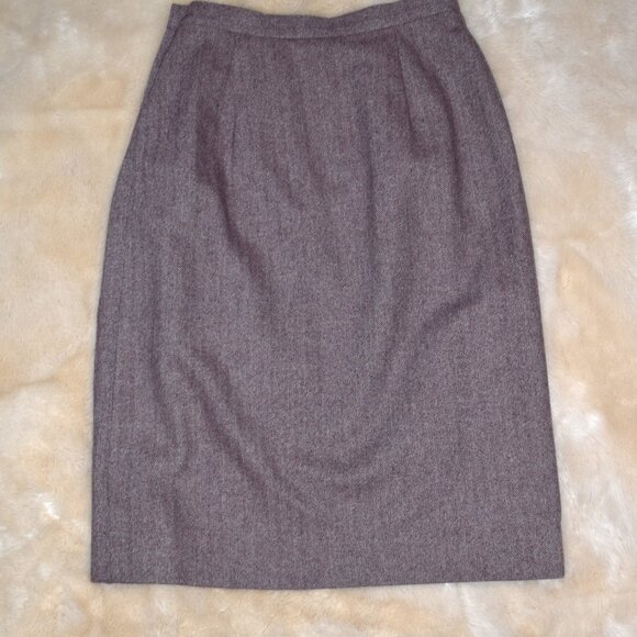 Vintage Kirkland Hall Wool Midi Skirt Maroon Size 14 - Picture 3 of 9